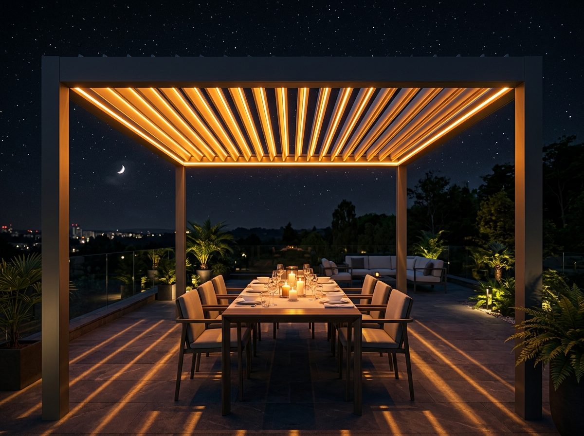 PERBİOLA LED aydınlatmalı teras pergolası