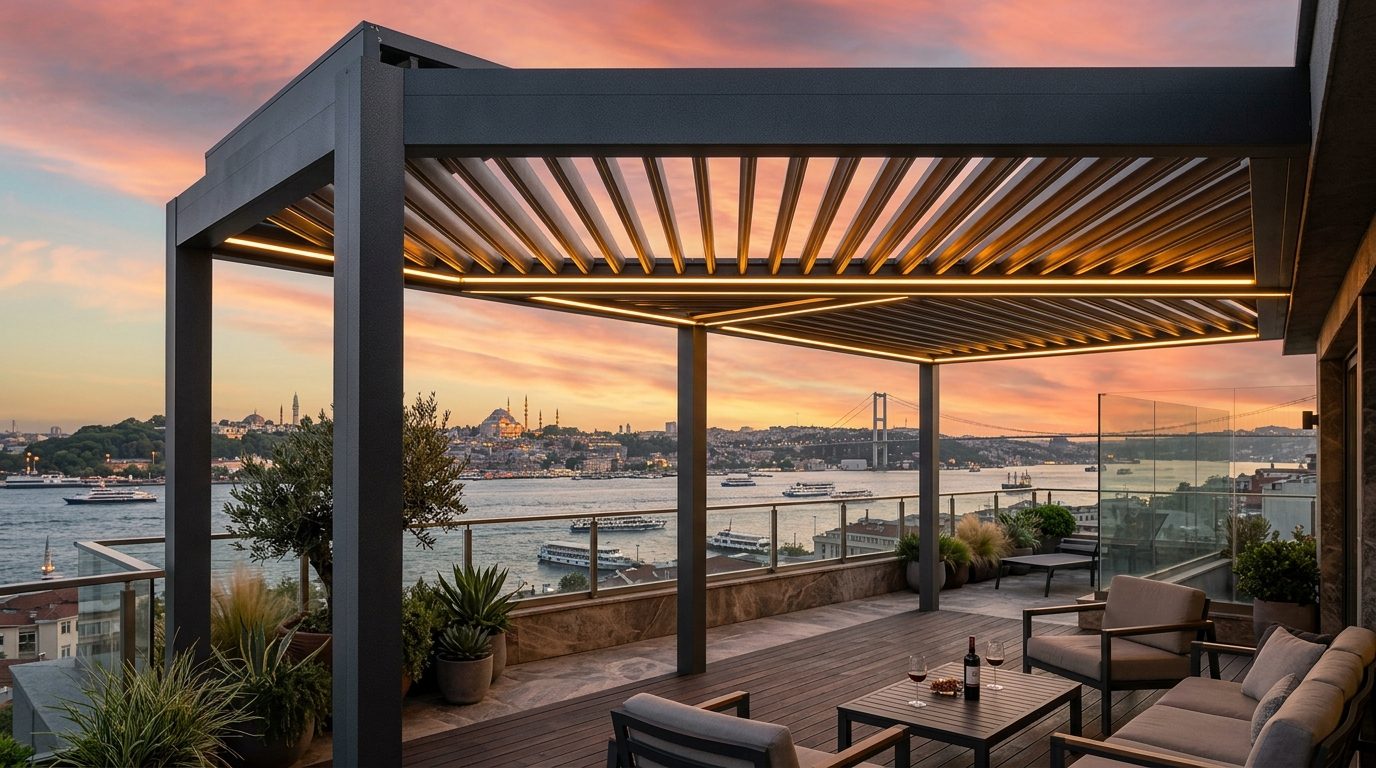 PERBİOLA çatı terası pergola kurulumu